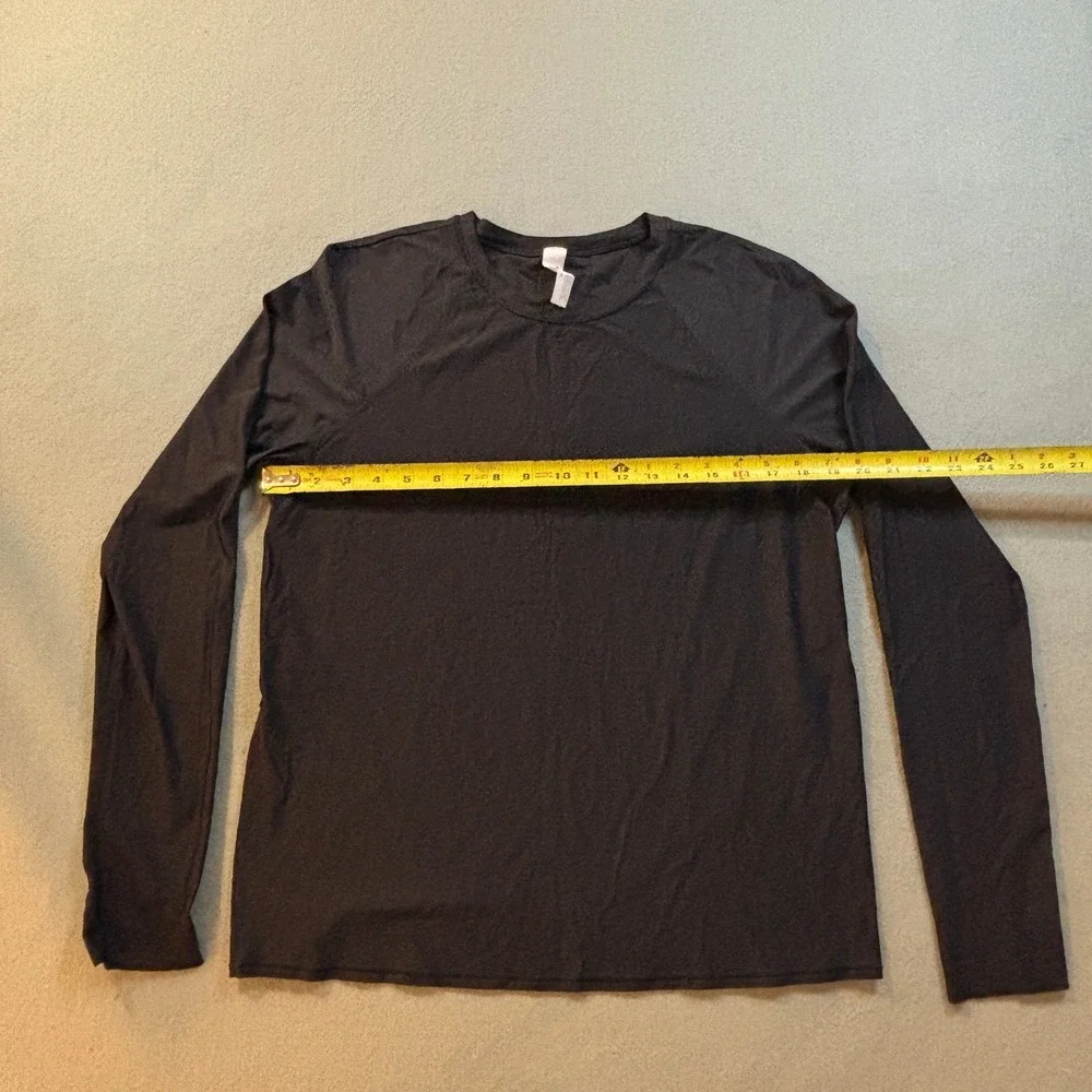 Lululemon Shirt Womens S Black Long Sleeve Open Tulip Back Yoga Running Top